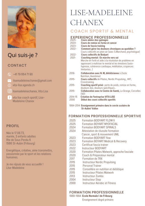 Vita Lise Coach sportif St-Aubin Vita Lise Coach sportif St-Aubin